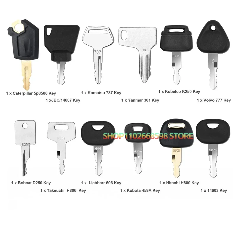 12PCS 301/787/H800/5P8500/K250/14607/H806/D250/777/606 Master Schlüssel Zündung Für Landwirtschaft Schwere Pflanzen Maschinen Digger Traktor