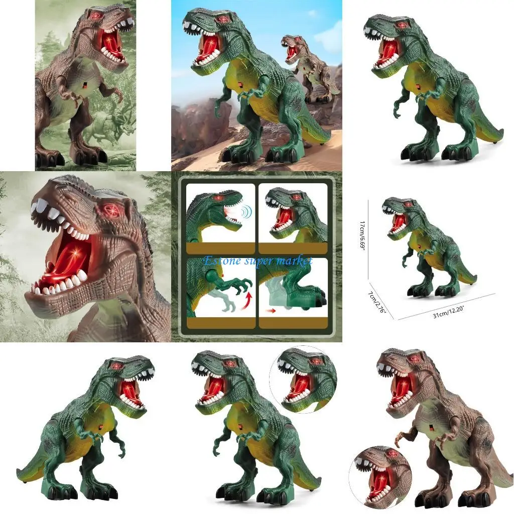 

090B Электронная форма динозавра для домашних животных Светящаяся игрушка для ходьбы Детская интерактивная игрушка для ходьбы