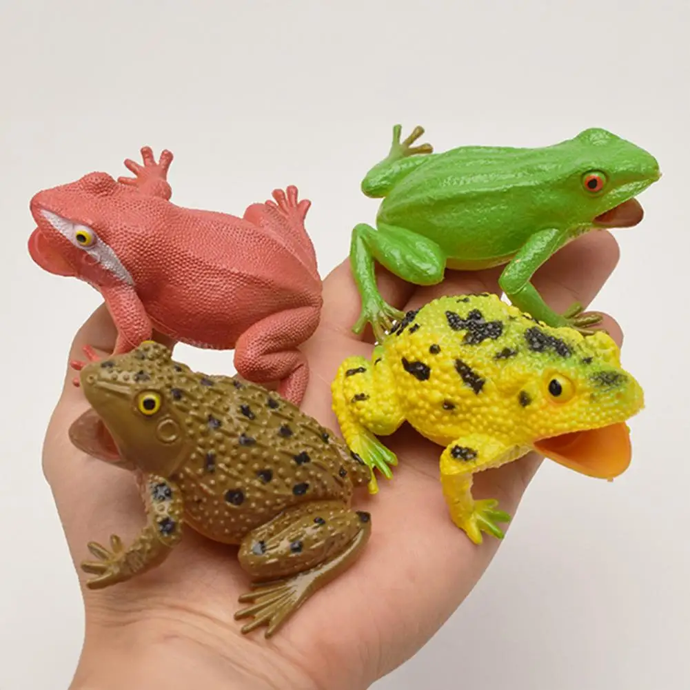 Frog Toy Realistic Frog Toy Simulated Frog Model Toy with Sound Realistic Toad Squeeze Stress Relief Educational for Toddlers