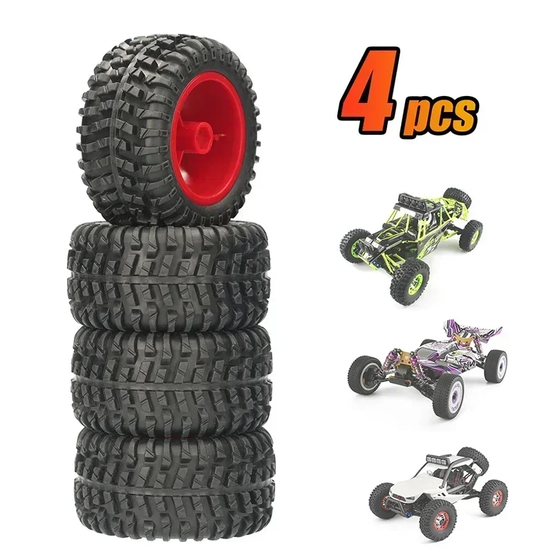 for 1/12 1/14 1/10 Rock Crawler RC Car Wltoys 12427 12429 12423 144001 124019 124018 4pcs 110mm RC Car Tires 12mm Hex