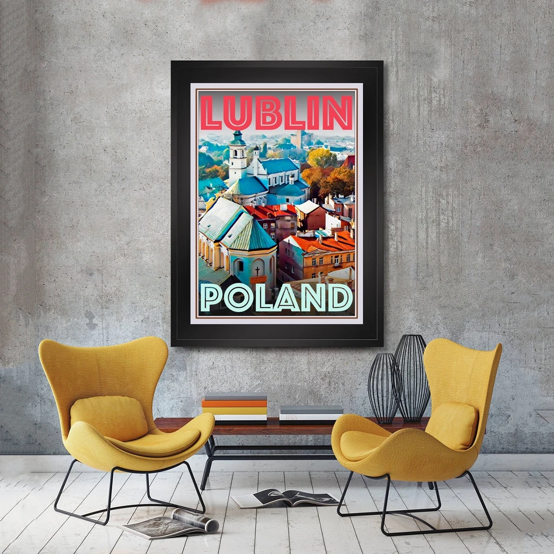 Lublin Poland Retro Vintage Style Travel Poster HD Printable Canvas Art Print Home Decor Wall Painting ( No Frame )