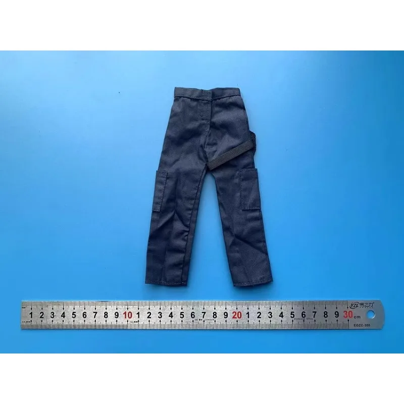 Pantaloni da tuta blu di tendenza in scala 1/6 con borsa per pistola, modello di vestiti per action figure da 12 pollici