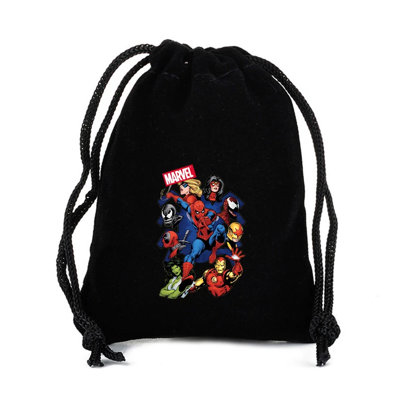 Disney Marvel Heroes Avengers Drawstring Bag Movie Cartoon Print Sport Kid Child\'s Student Portable Party Hand Pocket Gift Pouch