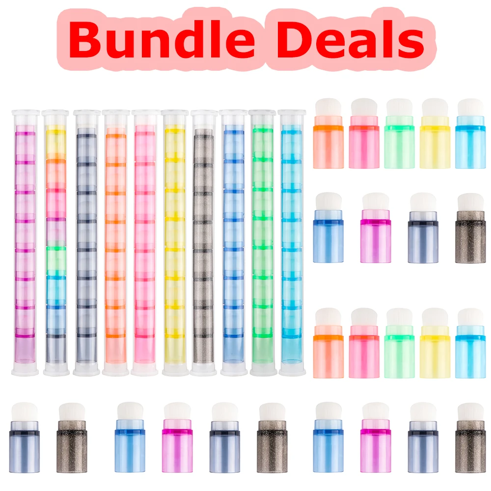 5 Tubes Mini Stackable Blender Brushes Soft Bristles Finger Daubers with Storage Tube Set for DIY Inking Painting Card Crafting