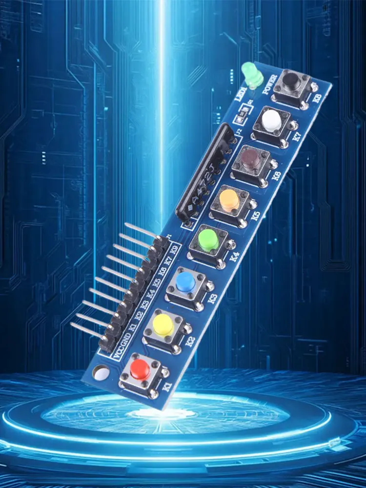 โมดูลปุ่มสัมผัส 8 ปุ่ม 3.3-5V พร้อมไฟ LED แสดงสถานะ สำหรับ Arduino ARM Raspberry Pi