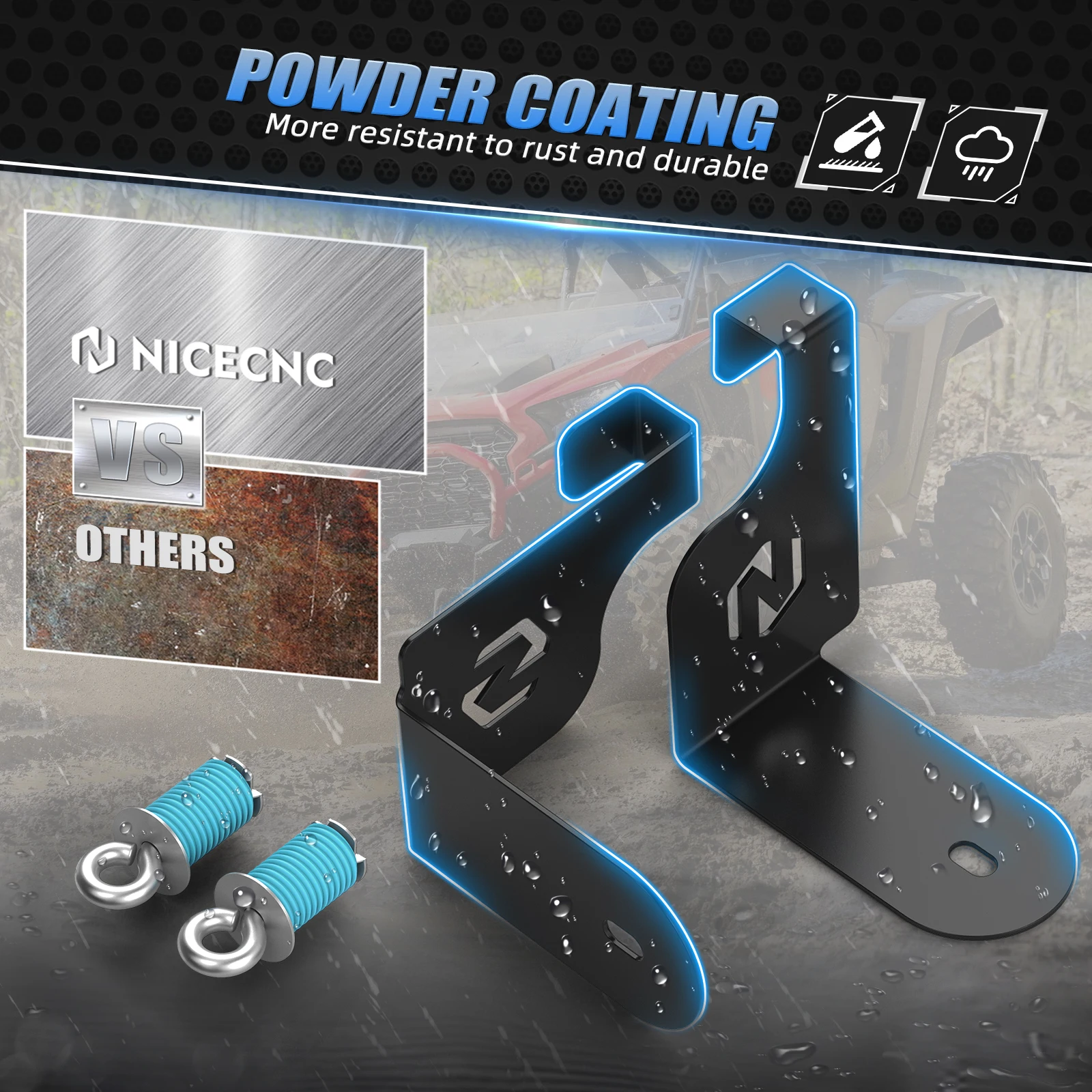 UTV برودة يتصاعد ل Yeti 35 برودة ل Polaris RZR XP 1000 EPS 4 2015-2021 التعادل أسفل المراسي بين قوسين Q235 الصلب 2016 2017 2020 #5