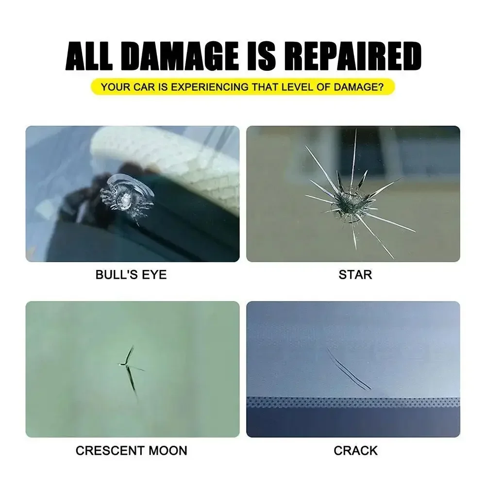 DIY pára-brisa rachado Repair Kit Quick Fix Glass Scratch Repair Set, Crack Restaurar, Traceless Ferramentas para todos os tipos de vidro