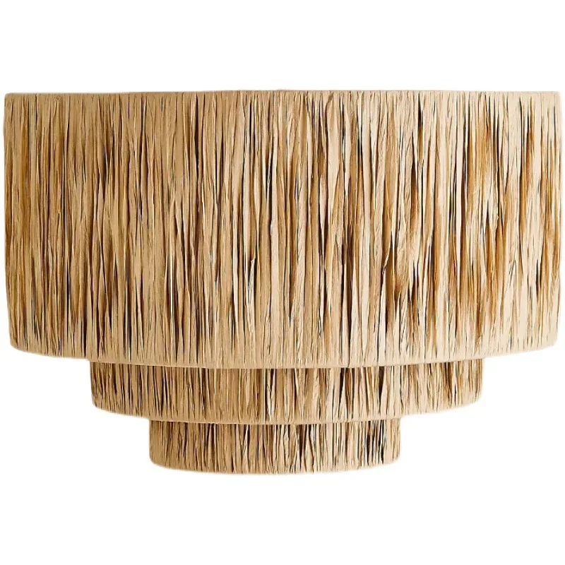 

Modern Nordic simple rattan art hand-woven restaurant chandelier Japanese-style homestay bedroom living room hotel front desk