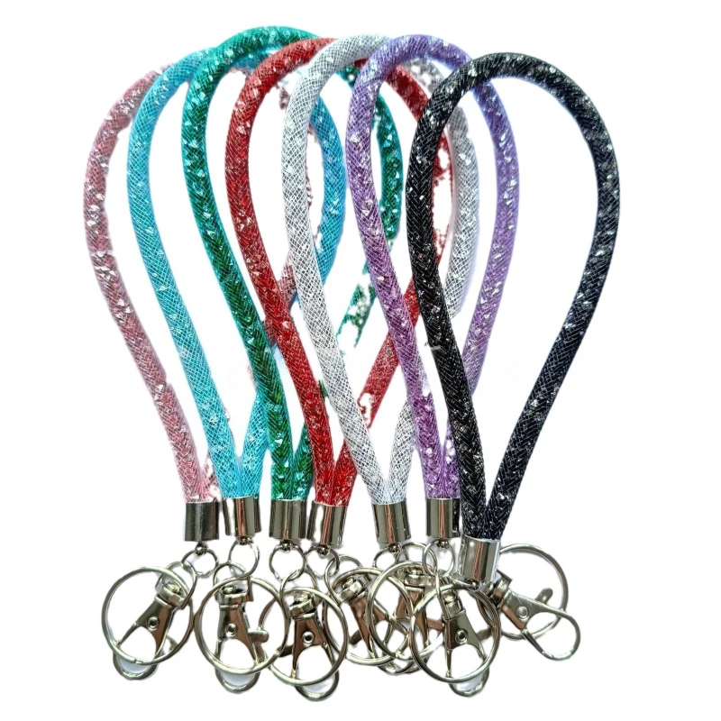 Universal Mobile Phone Lanyard Bracelet Network Glitter Wristband Outdoor Anti-lost Key Chain Hanging Rope for Phone Case Bags