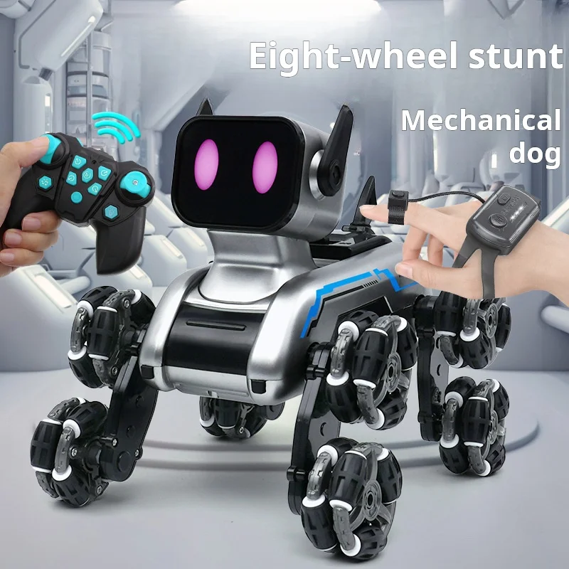 Children\'s Eight-wheel Stunt Mechanical Dog Remote Control Swinging Arm Climbing Car Tamagotchi Toy Dog Boys Girls Gift