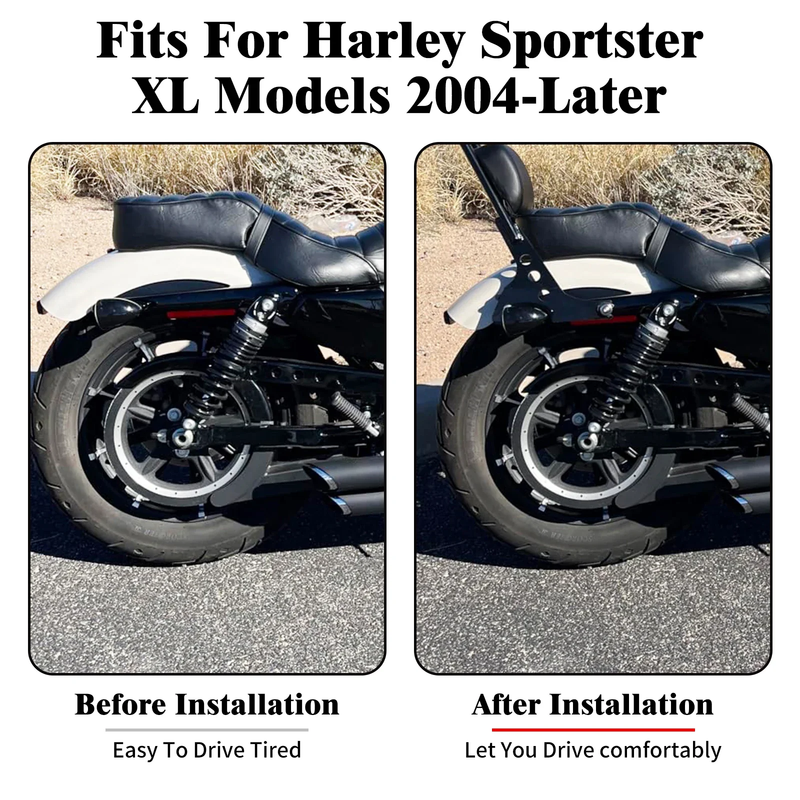 Motorcycle Detachable Backrest Sissy Bar Mounting Hardware Docking Sets For Harley Sportster XL 883 1200 Forty Eight 2004-Later