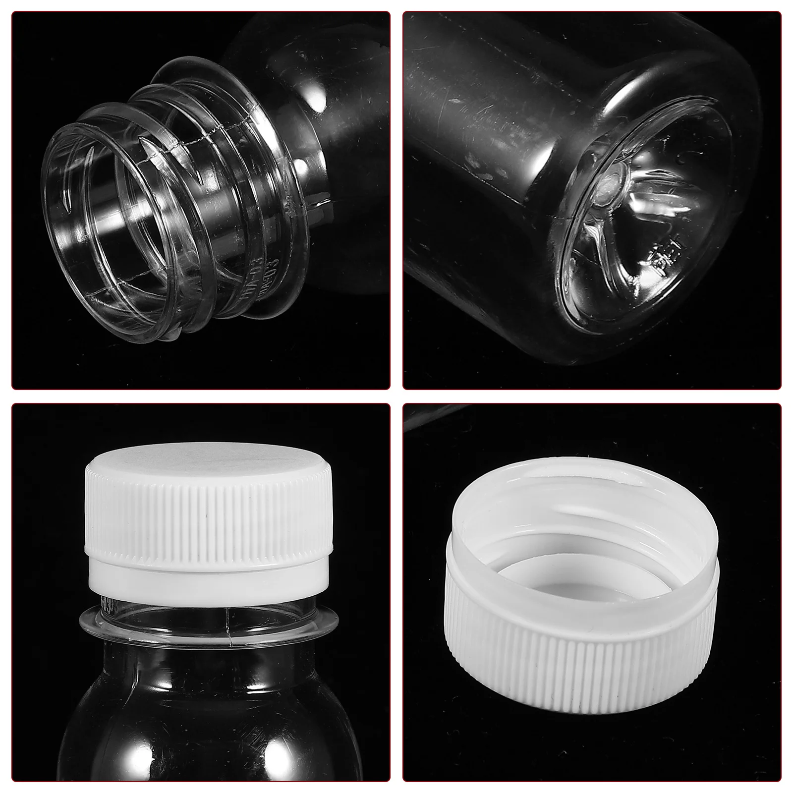 

5Pcs Empty Beverage Bottles Plastic Milk Container for Lunch Box Clear Juice Storage Bottles with Smooth Surface Leak-Proof