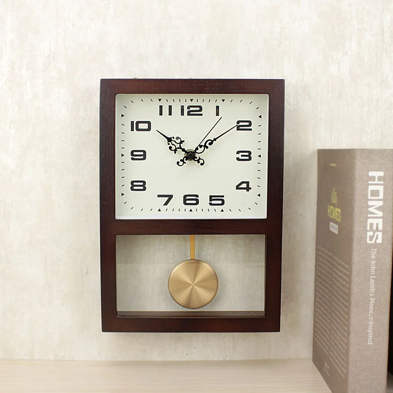 

Digo Digo Rectangular Log Wall Clock Modern Simple Clock Pendulum Wall Clock Wholesale