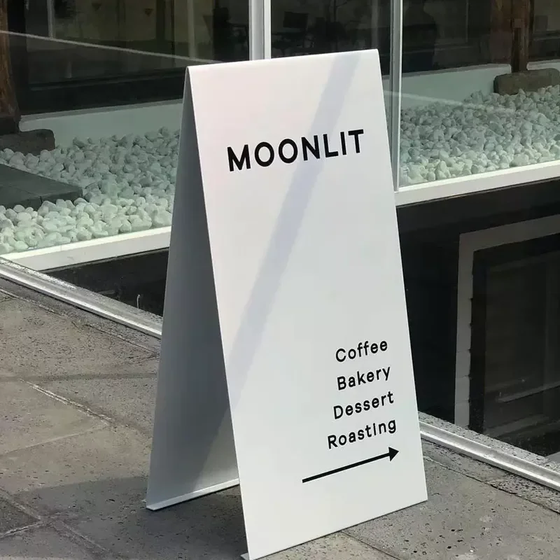 JMZ Floor Standing Sign Vertical Display Board for Coffee Shop Milk Tea Store Entrance A Frame Billboard Parking Lot