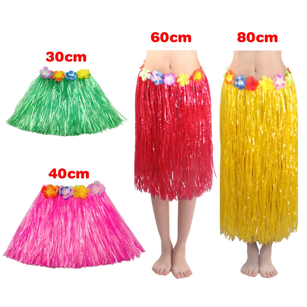 Hawaii Plastic Fibers Women Grass Skirts Hula Skirt Beach Artificial Flowers Garland Summer Hawaiian Tropical Party Decoration