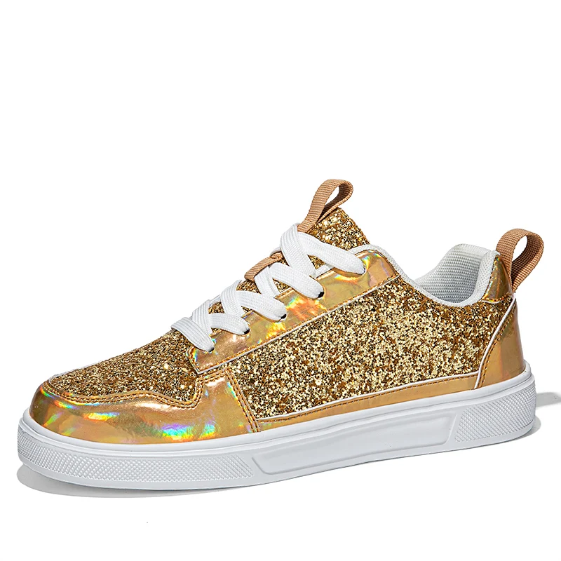 

Fashion Glitter Women Gold Sneakers Shiny Sequin Women's Vulcanize Shoes Designer Luxury Shoes Woman 2025 Trend zapatillas mujer