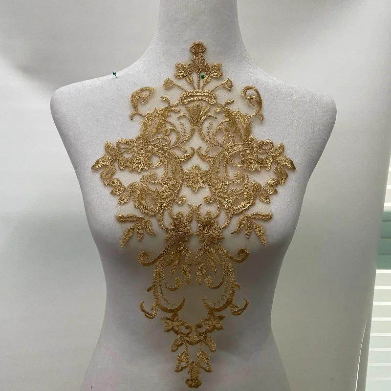 Multi Color Exquisite Embroidery Lace Decal Fabric High-end Wedding Dress Veil Clothing Decoration Handmade DIY Accessories
