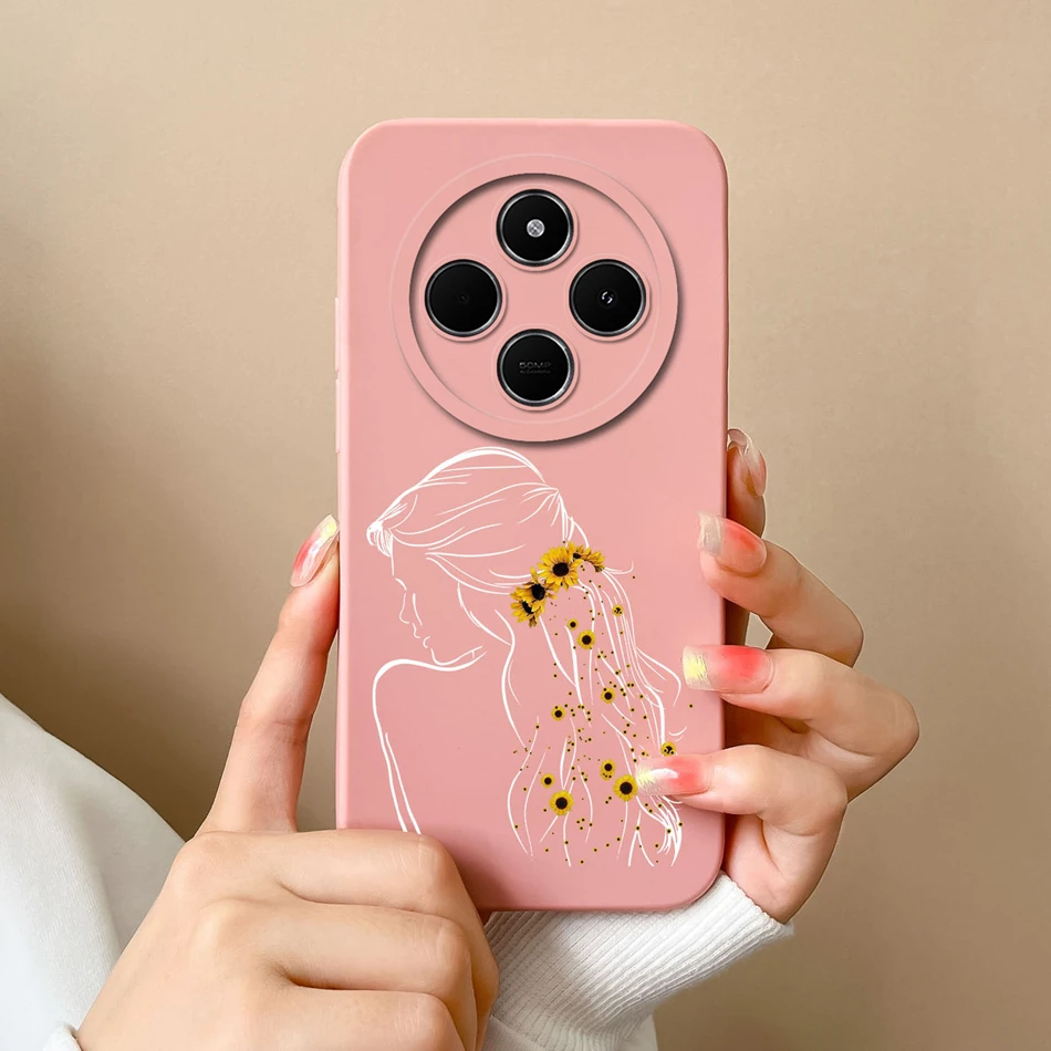 For Xiaomi Redmi 14C Case Love Heart Butterfly Back Cover For Redmi 14 C 4G Redmi14C Phone Housing Soft Liquid Silicone Fundas