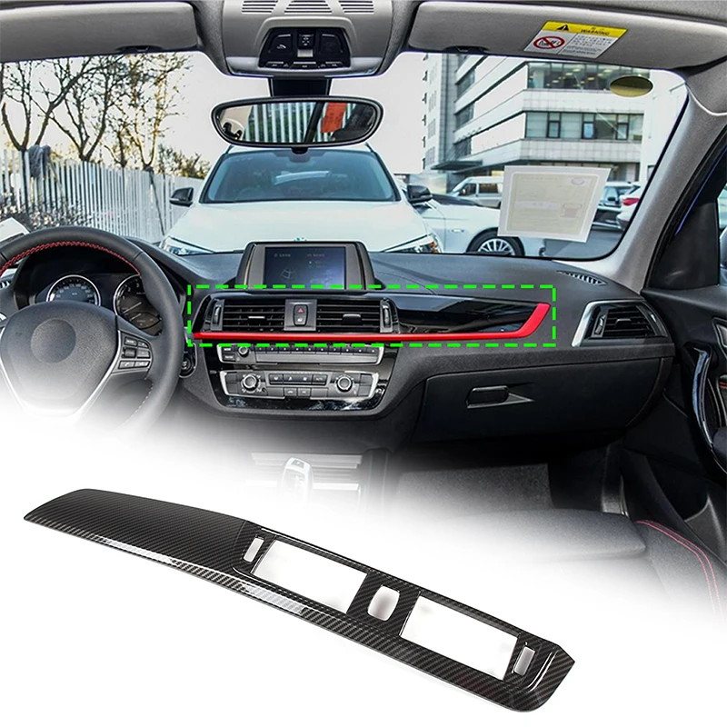 ABS Carbon Fiber For BMW 1 2 Series F20 F21 F22 F23 2017-2019 Car Center Control Air Outlet Large Panel Sticker Car Accessories