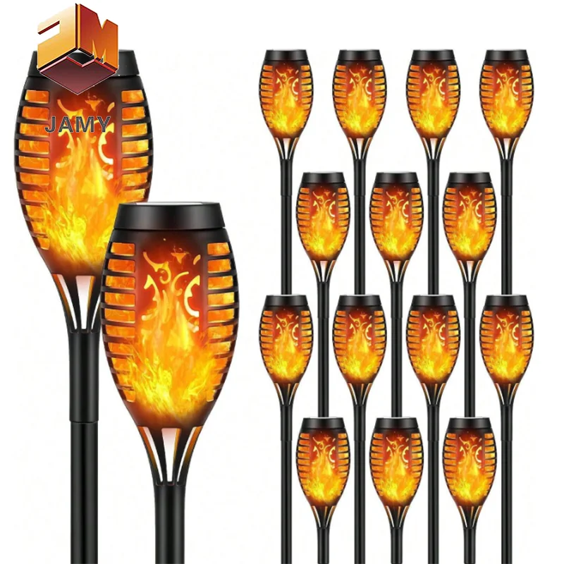 1/2/4PCS Waterproof Solar Flame Torch Lights LED With Flickering Flames Decorations Lights Outdoor Garden Yard Patio Solar Light