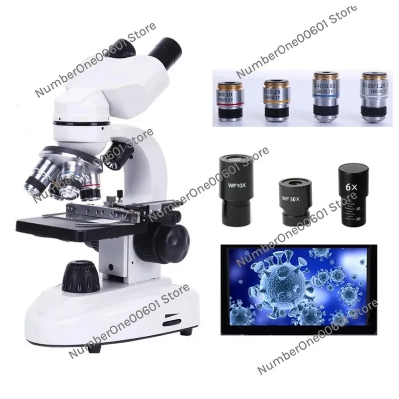 

30000X Biological HD Microscope Digital laboratory Compound Microscope with Wide-Field 10X and 50X Eyepieces for Lab