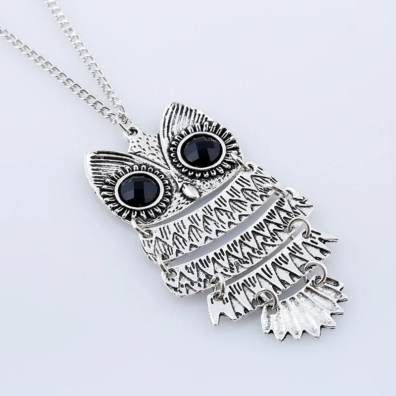 Vintage Owl Gem Long Sweater Chain Animal Women\'s Accessory Jewelry Pendant