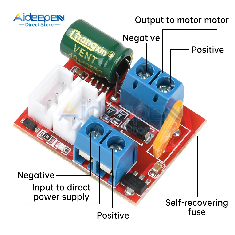 Módulo controlador de velocidad del Motor 5A 90W PWM DC 3V-35V/4,5 V-35V regulador de velocidad ajustable interruptor regulador de Control 12V 24V