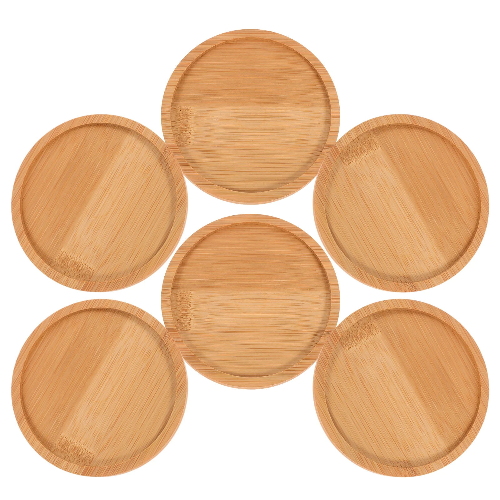 

6 Pcs Mosaic Coaster Table Coasters Hot Plate Pads for Tables Wooden Drinks Holder Bamboo Round Trivets Child Countertops