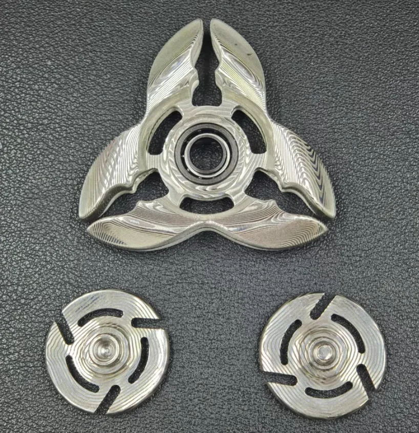 EDC Fatboy damascus Teng Snake fidget spinner metal decompression toy