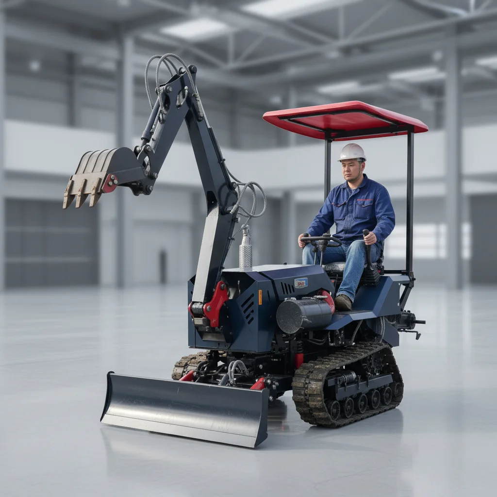 

Горячая новинка: гусеничный трактор 35 л.с. с гидравлическим экскаватором, роторным культиватором и отвалом-бульдозером