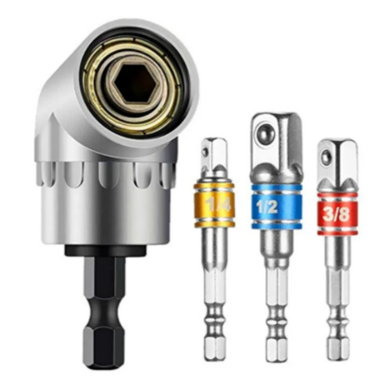 Flexible Drill Extension Hex Shank Drill Nut Driver Bit Set Bendable Drill Bit Extension+ScrewdriverBit+Universal Socket Adapter