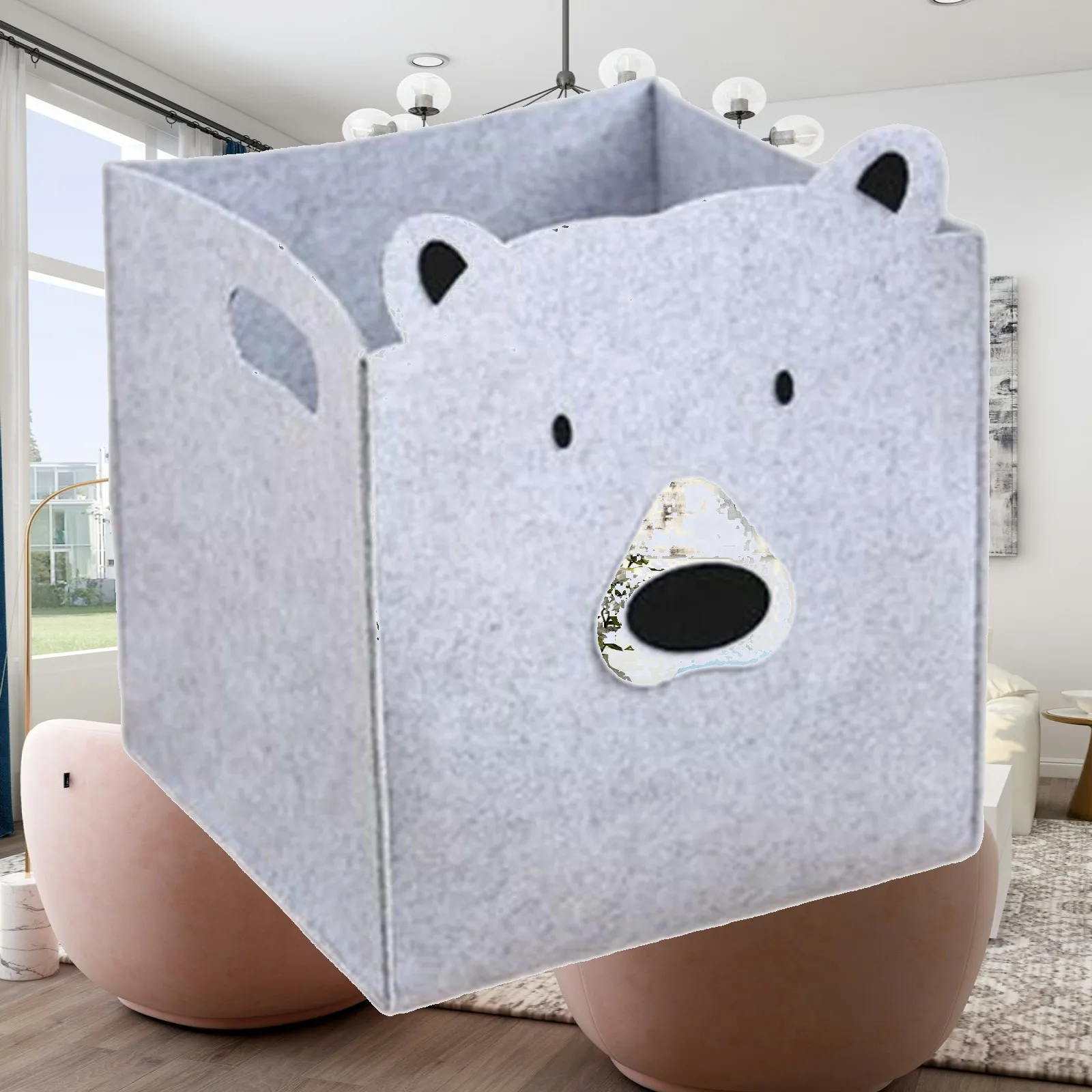 with Handle Storage Box Folding Organizing Tidy Stowing for Home Office Room