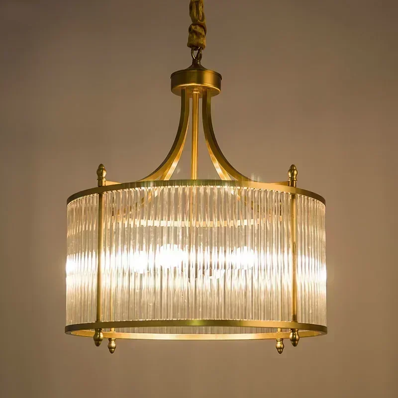 

Modern Luxury Glass Chandelier Golden Copper Living Dining Bedroom Home Room Decor Ceiling Pendant Light Indoor LED Lamp Fixture