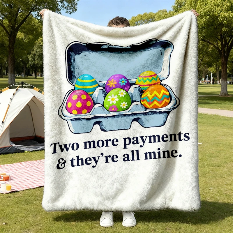 Two More Payments and They're All Mine Flannel Blanket, Funny Mortgage Humor Flannel Throw