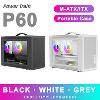 Power Train P60 M-ATX Portable Computer Case ITX Motherboard ATX/SFX Power Supply Support U3 Type-C Desktop MINI Small Chassis