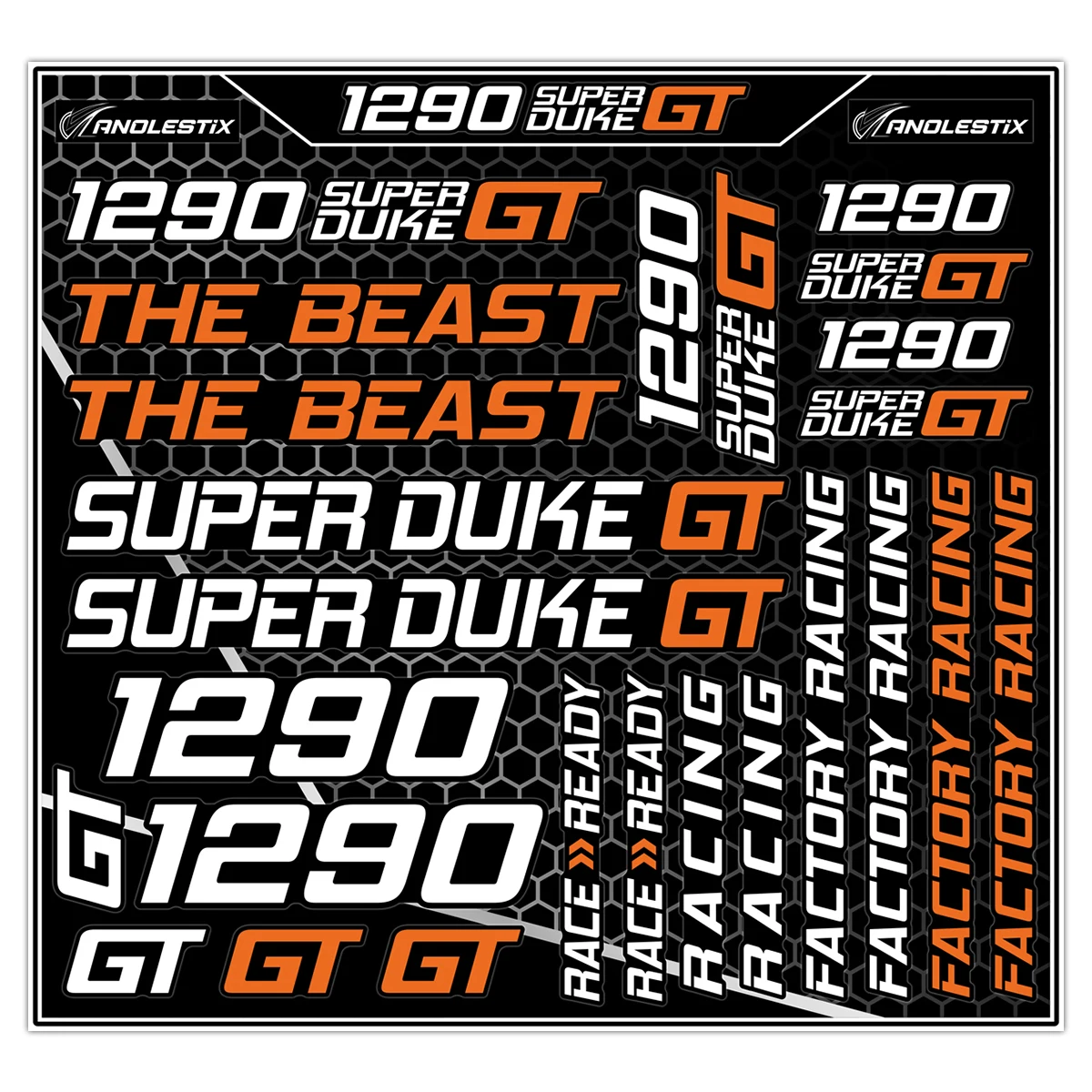 

Vinyl Motocross Motorcycle Stickers Logo Set Emblem Tank Decals For KTM Super Duke 1290 GT