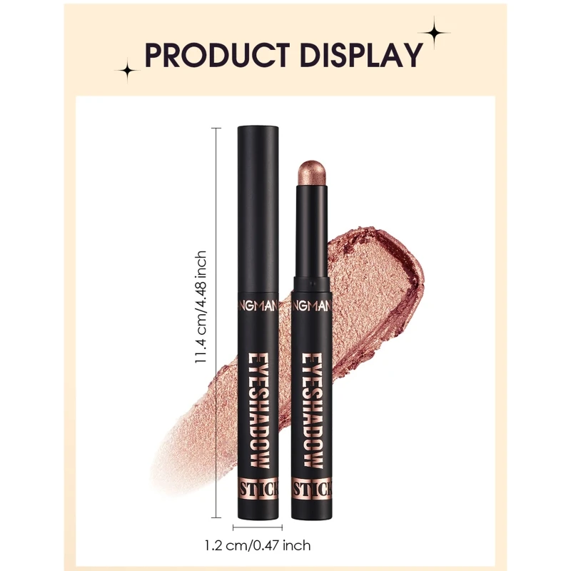 Eyeshadow Stick Soft Matte Shimmering Eye Shadow Pencil Crayon Highlighting Pigmented Eyeshadow Pencil Waterproof