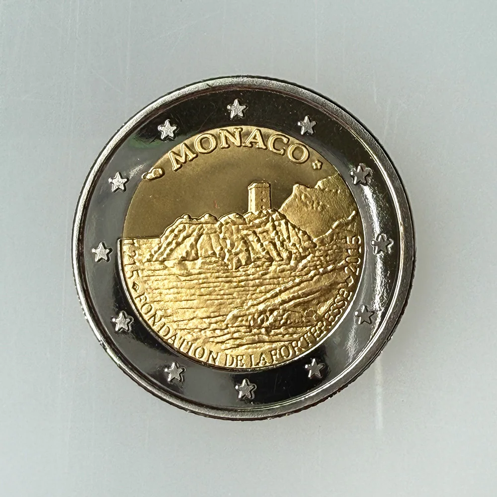 جديد عيد الميلاد عملة ذهبية شارة معدنية أوروبية موناكو 2015 عملة تذكارية عالية الجودة التحدي عملة ثلاثية الأبعاد عملات مزدوجة الوجهين