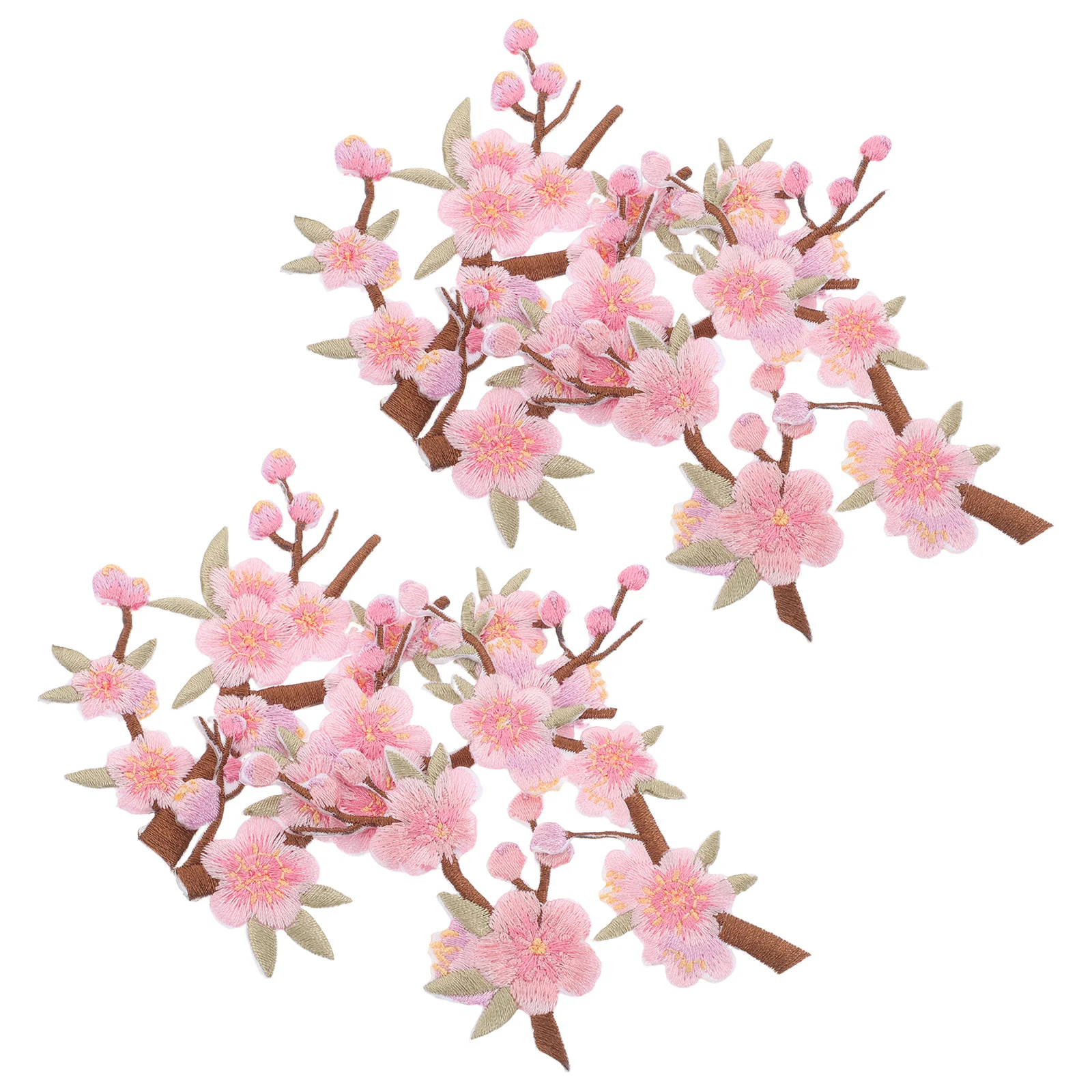 8 pçs apliques de flores bordadas flor de pêssego costurar em remendos para roupas jeans mochilas diy bordado charme
