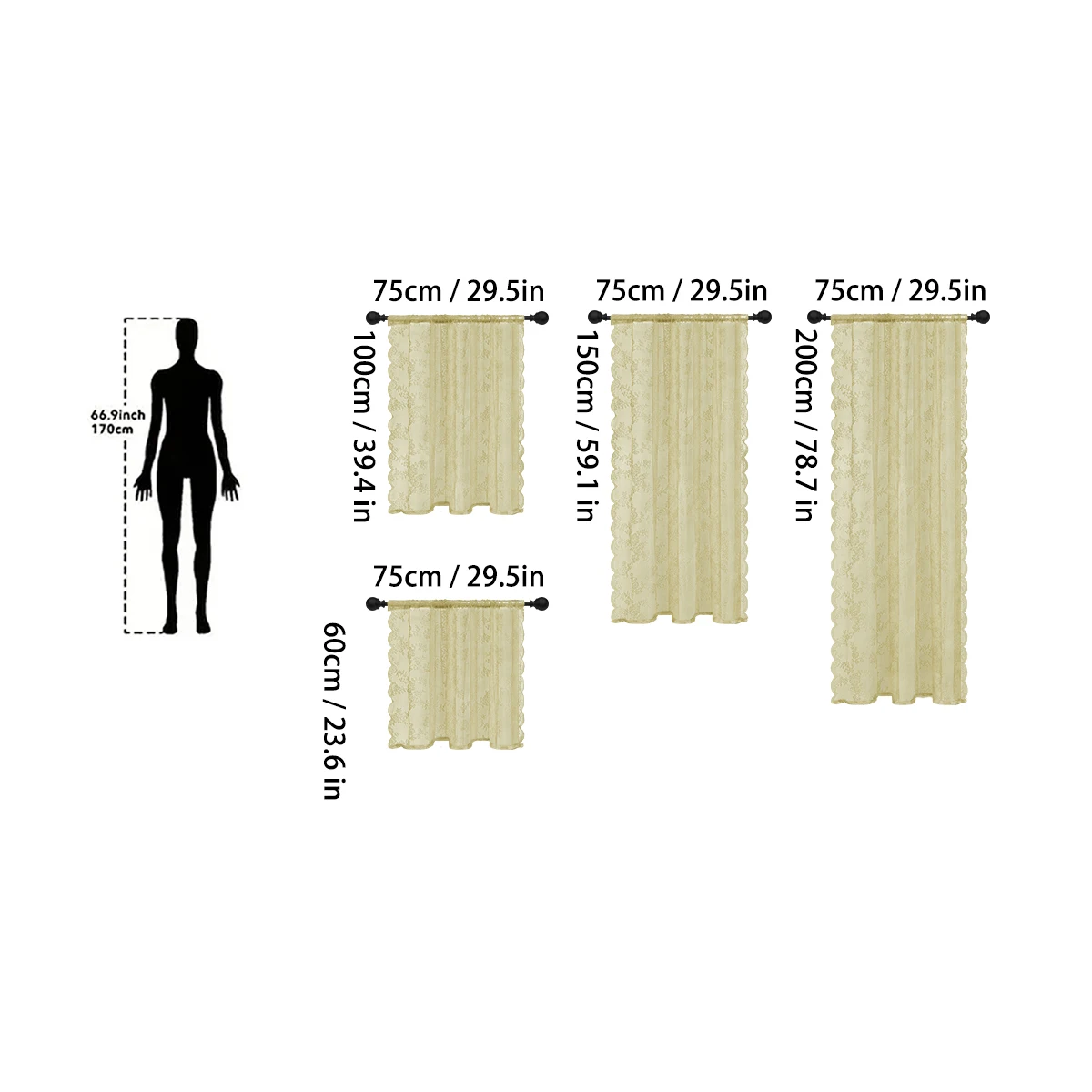 1 Stück romantischer transparenter Spitzenvorhang, Blumenspitze-Fenstervorhänge für Wohnzimmer, Schlafzimmer, Heimdekoration, Fensterschutzstangentasche – Detail 7