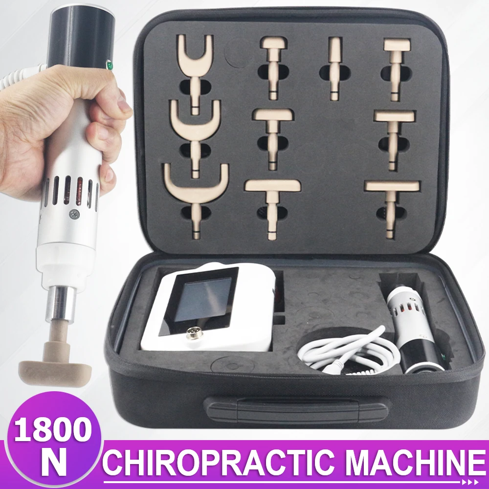 New Electric Correction Gun 10Heads Spinal Chiropractic Adjusting Tools Impulse Spine Cervical Touch Screen Back Massager 1800N