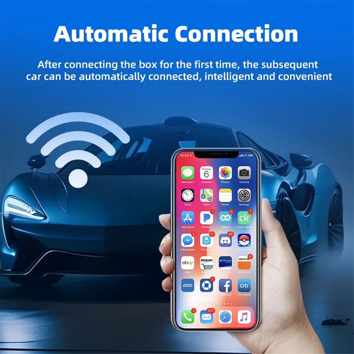 Car Ai Box 2-in-1 Wireless Carplay Android Auto Adapter Car Smart Ai Box Car Wired CarPlay to Wireless CarPlay