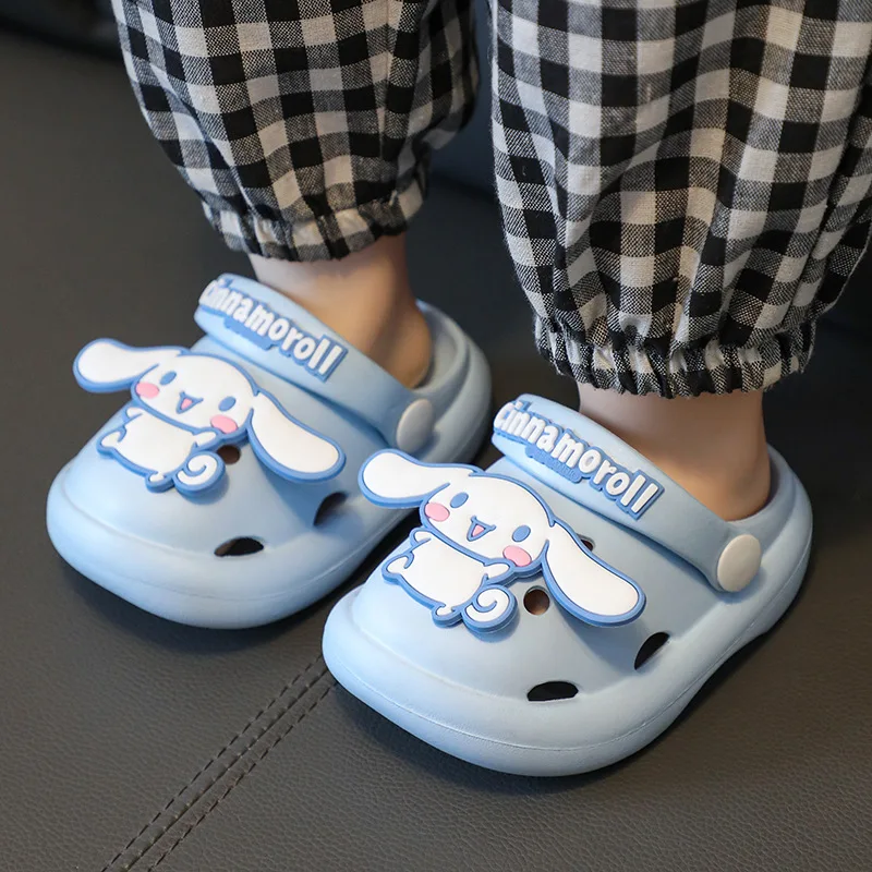 Sanrio Children\'s Fashion Slippers and Sandals Summer Baby Cute Hole Shoes Kids Cartoon Beach Shoes Two Wear Anti Slip Sandals