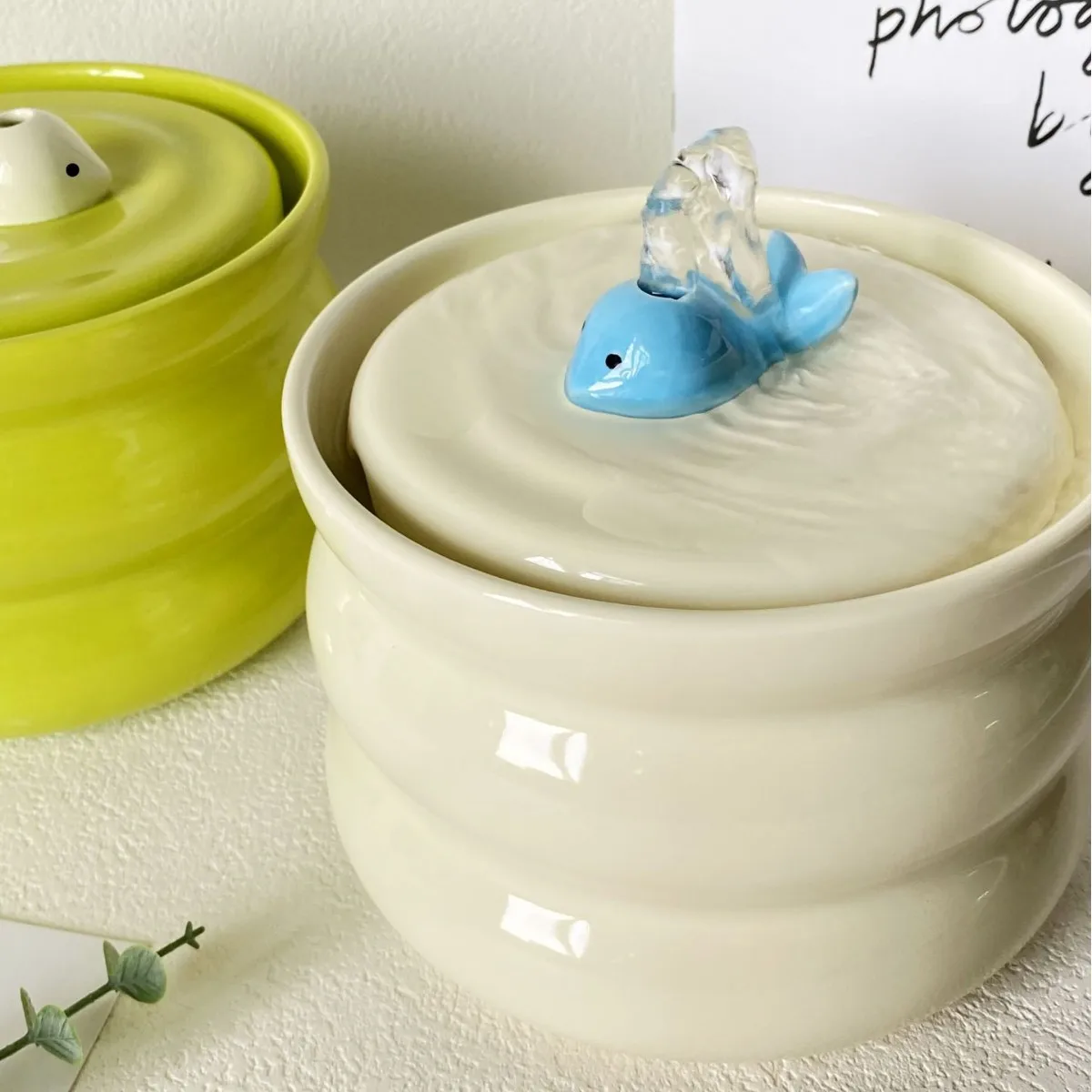 Cat water dispenser ceramic automatic low noise pet  with filter puppy  automatic water dispenser
