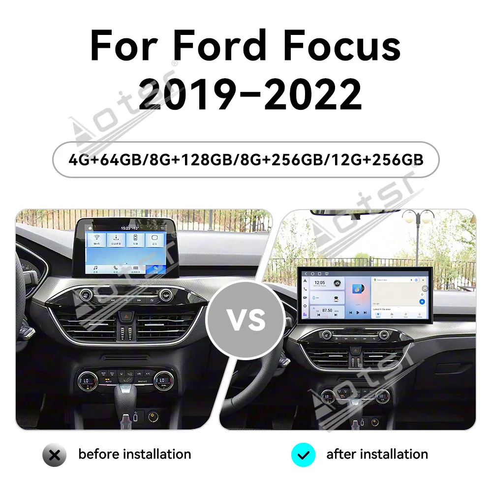 For Ford Focus 2019-2022 15.8 Inch In-Dash Multimedia Touchscreen Car Radio GPS Nav Carplay Android Auto Plug & Play Upgrade