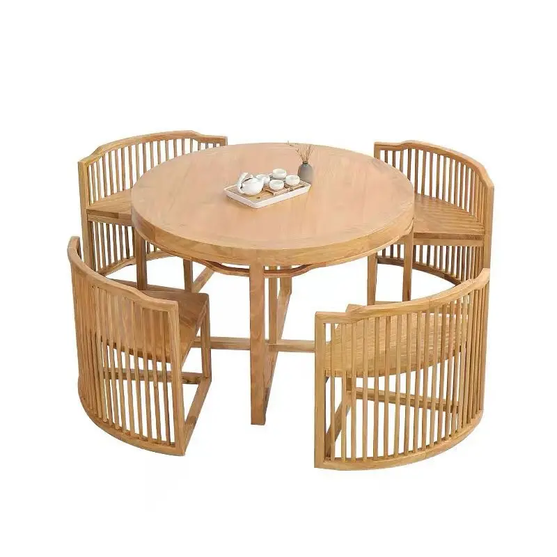 

Old Elm New Chinese-style dining table, chairs, tea table and sales office hotel