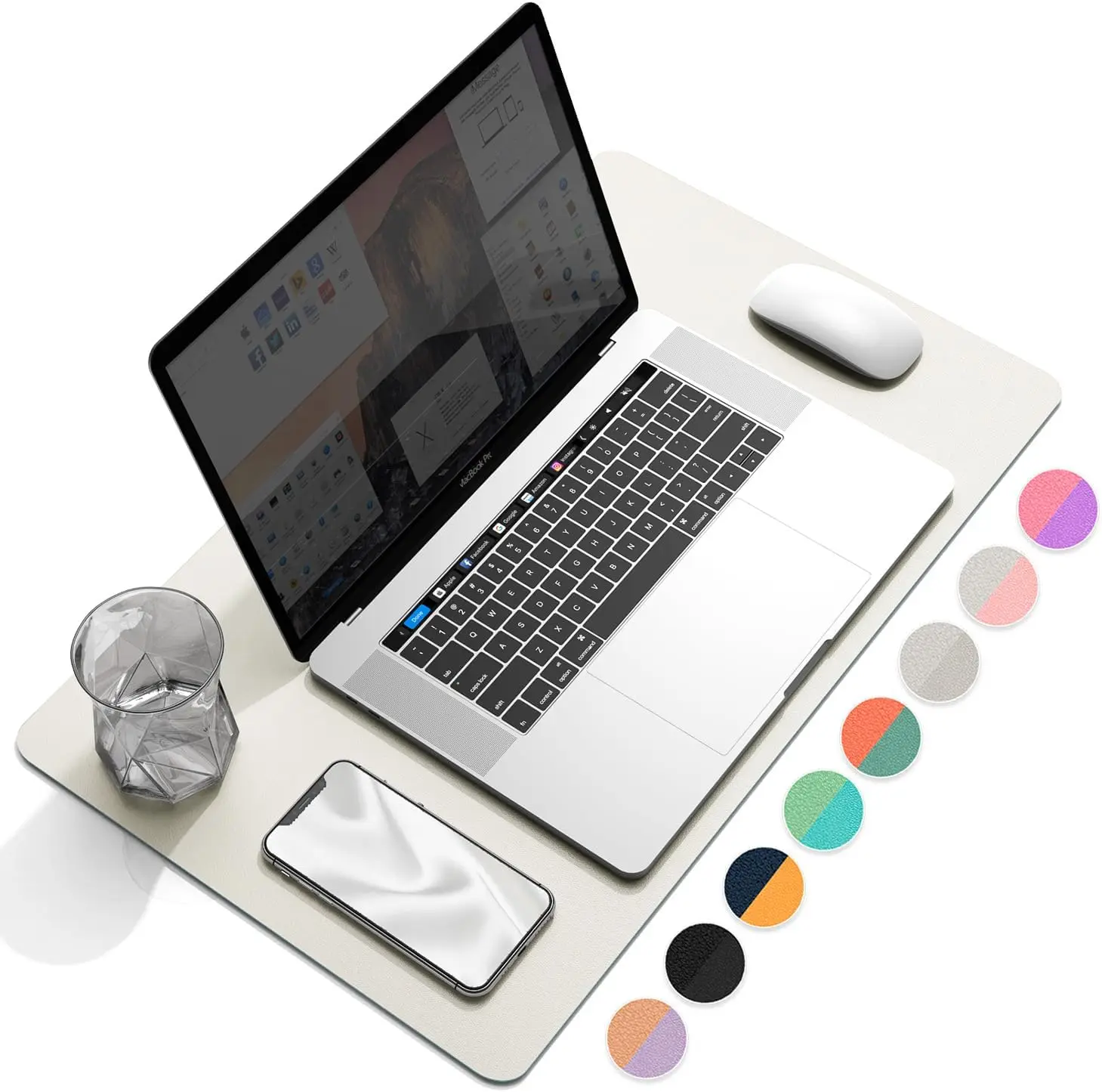 

Office Desk Pad, Ultra Thin Waterproof PU Leather Mouse Pad, Dual Use Desk Writing Mat for Office/Home