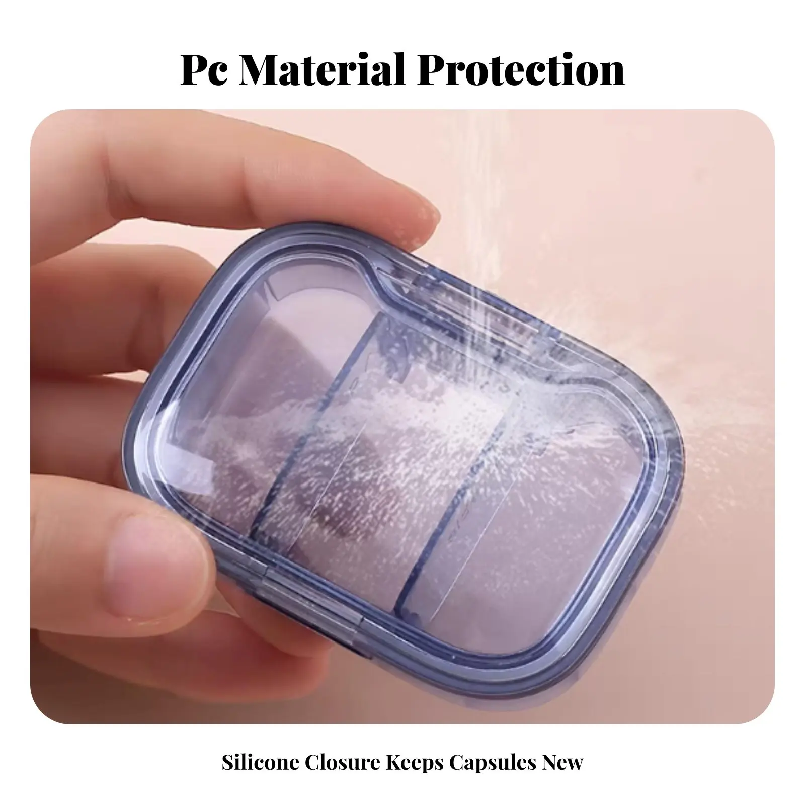 

4-Compartment Container Portable 4-Compartment Round Pillbox Food-Safe Closureed Design for While Travelingers, Patients