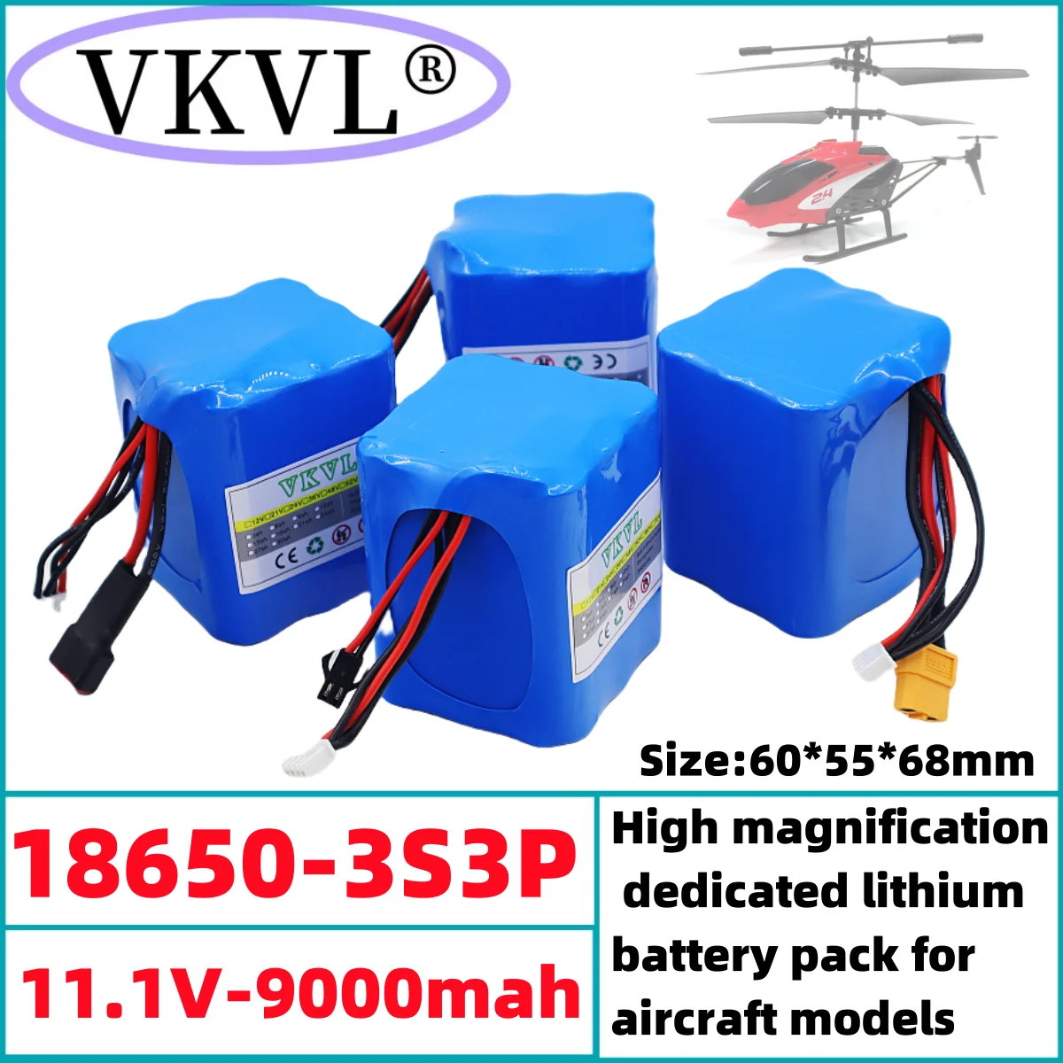 

12V9000mAh aircraft model toy 3S3P high rate discharge rechargeable lithium-ion battery pack, original 18650 lithium battery