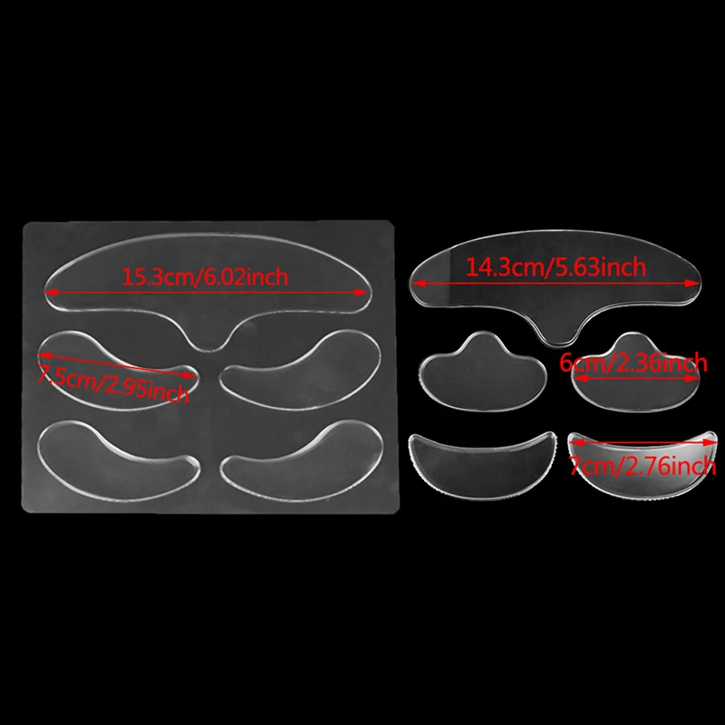 Patch autocollant réutilisable en silicone pour le visage, le front, le cou et les yeux, outil de lifting de la peau, 5 pièces